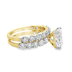 4.0Ct 14K Yellow Gold Lab Grown Diamond Wedding Set Ring Size 7 3.6Dwt