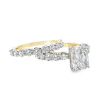 4.0Ct 14K Yellow Gold Lab Grown Diamond Wedding Set Ring Size 7 3.6Dwt