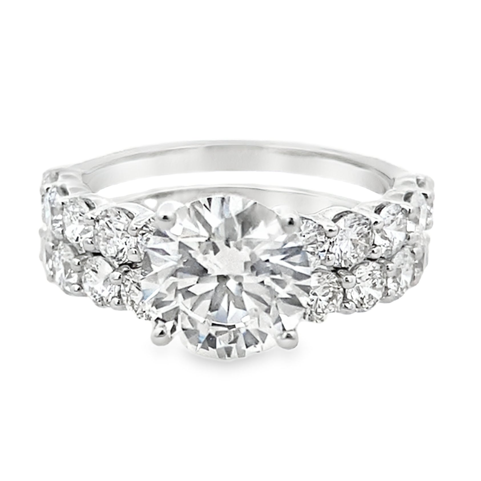 4.0Ct 14K White Gold Lab Grown Diamond Wedding Set Ring Size 7 3.8Dwt