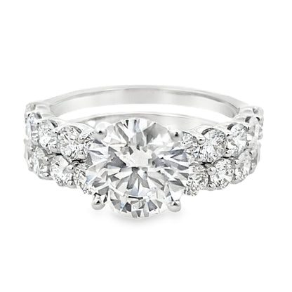4.0Ct 14K White Gold Lab Grown Diamond Wedding Set Ring Size 7 3.8Dwt