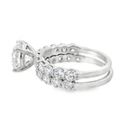 4.0Ct 14K White Gold Lab Grown Diamond Wedding Set Ring Size 7 3.8Dwt