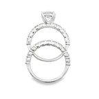 4.0Ct 14K White Gold Lab Grown Diamond Wedding Set Ring Size 7 3.8Dwt