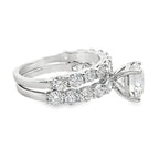 4.0Ct 14K White Gold Lab Grown Diamond Wedding Set Ring Size 7 3.8Dwt