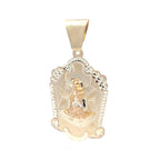 14K Yellow Gold Caridad Del Cobre Pendant  3 x1.5In