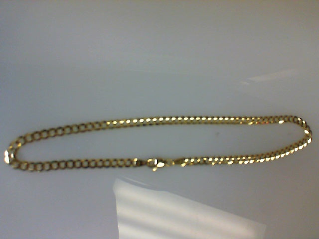 10K Yellow Gold Italian Curb Link Ankle 3.5Mm 11In 2.4Dwt