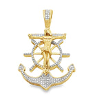 0.33Cwt 10K Yellow Gold Diamond Mariner Crucifix Pendant 4.1Dwt