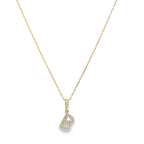 14K Yellow Gold Diamond Letter"B" Necklace 18In 0.9Dwt