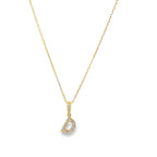 14K Yellow Gold Diamond Letter"D" Necklace 18In 0.9Dwt