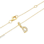 14K Yellow Gold Diamond Letter"D" Necklace 18In 0.9Dwt