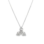 0.25Ct Rd/Bgt 18K White Gold Diamond Pendant Necklace E 18In 1.6Dwt