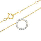 0.15Ct 10K Yellow Gold  Spring Lock Cable Link  Rd/Bgt Diamond Ladies Necklace 18In 0.9Dwt