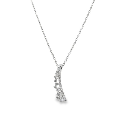 0.50Ct 18K White Gold Lobster Clasp Cable Link Diamond Pendant/Necklace 18In 3.1Dwt