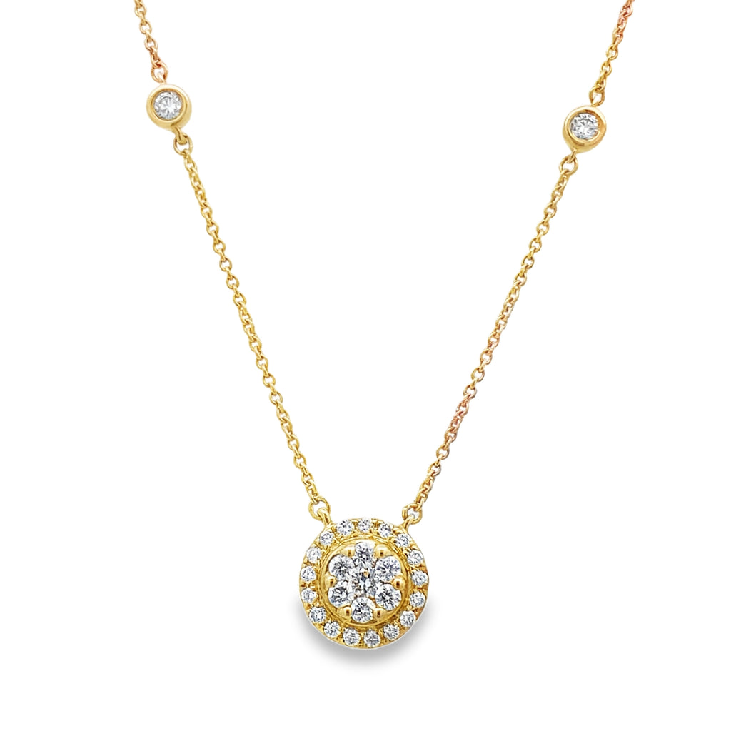 0.33Ct 18K Yellow Gold Cable Link Rd Diamond Ladies Pendant/Necklace 18In 2.2Dwt