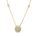 0.33Ct 18K Yellow Gold Cable Link Rd Diamond Ladies Pendant/Necklace 18In 2.2Dwt
