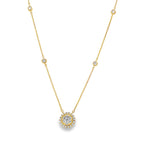 0.33Ct 18K Yellow Gold Cable Link Rd Diamond Ladies Pendant/Necklace 18In 2.2Dwt