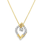 0.25Ct Rd 10K Yellow Gold Diamond Pendant Necklace 18In 1.1Dwt