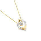 0.25Ct Rd 10K Yellow Gold Diamond Pendant Necklace 18In 1.1Dwt