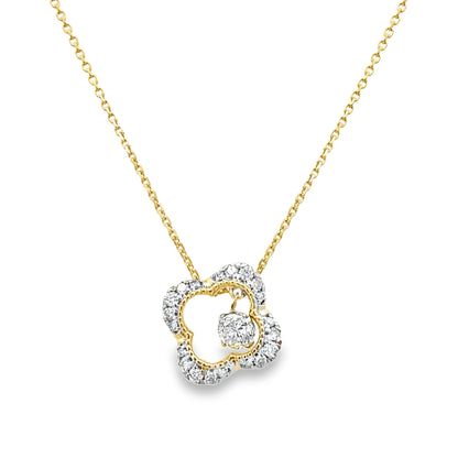 0.25Ct Rd 10K Yellow Gold Diamond Pendant Necklace 18In 1.2Dwt