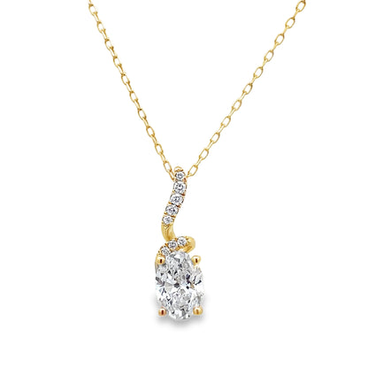 14K Yellow Gold Lab Grown Diamond Necklace 18In 1.0Dwt