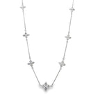 2Ct 14K White Gold Lab Grown Petal Diamond Necklace 18In 3.1 Dwt