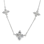2Ct 14K White Gold Lab Grown Petal Diamond Necklace 18In 3.1 Dwt