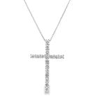0.5Ctw 14K White Gold Lab Grown Diamond Crucifix Pendant Necklace 18In 1.5Dwt