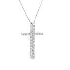 0.5Ctw 14K White Gold Lab Grown Diamond Crucifix Pendant Necklace 18In 1.5Dwt