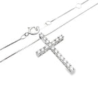 0.5Ctw 14K White Gold Lab Grown Diamond Crucifix Pendant Necklace 18In 1.5Dwt