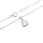 1.00Ctw 14K White Gold Lab Grown Round Diamond Solitaire Pendant Necklace 18In 1.4Dwt