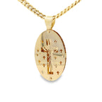 14K Yellow Gold Cross Medal Pendant 2.9Dwt