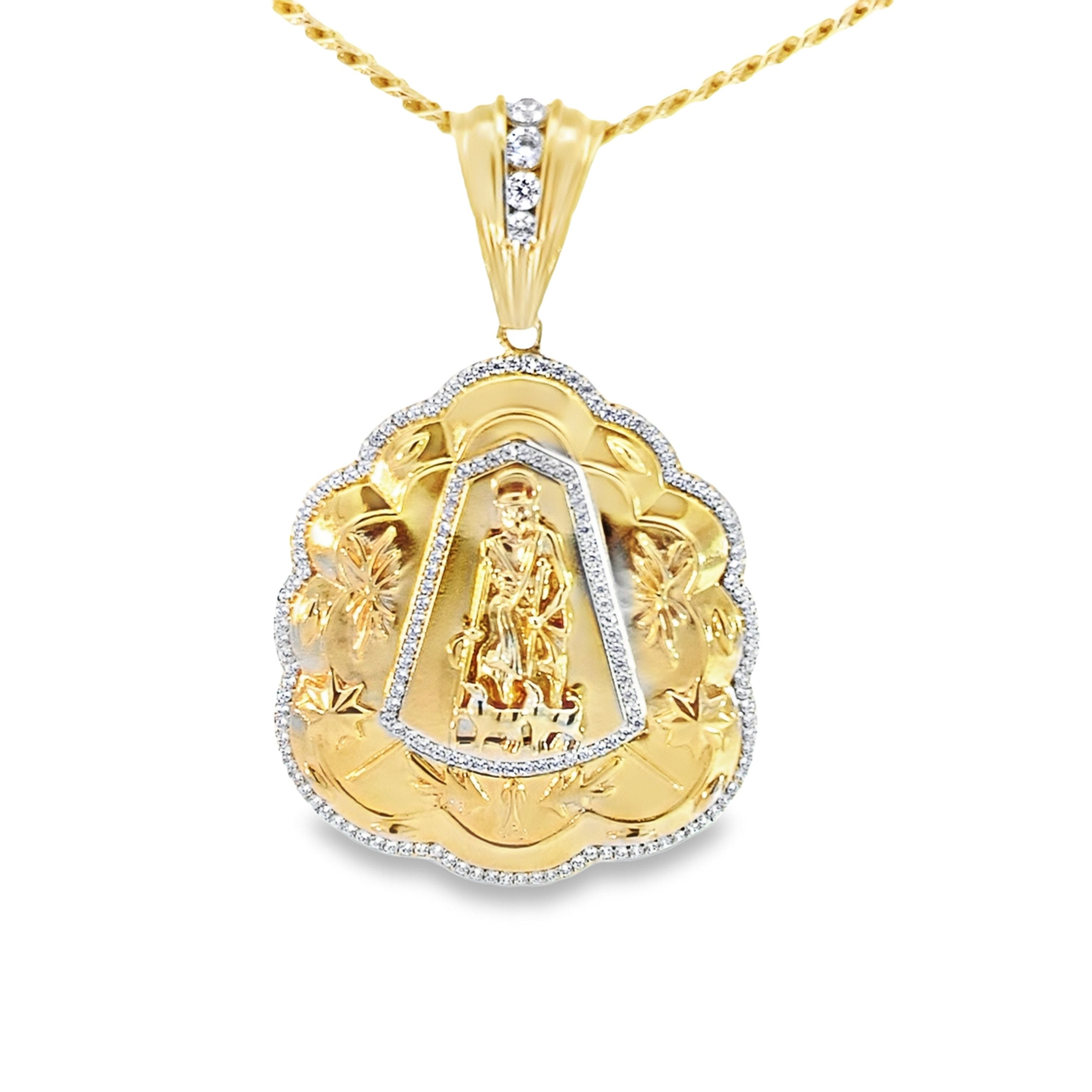 10K Yellow Gold 3D San Lazaro Pendant 12.0Dwt