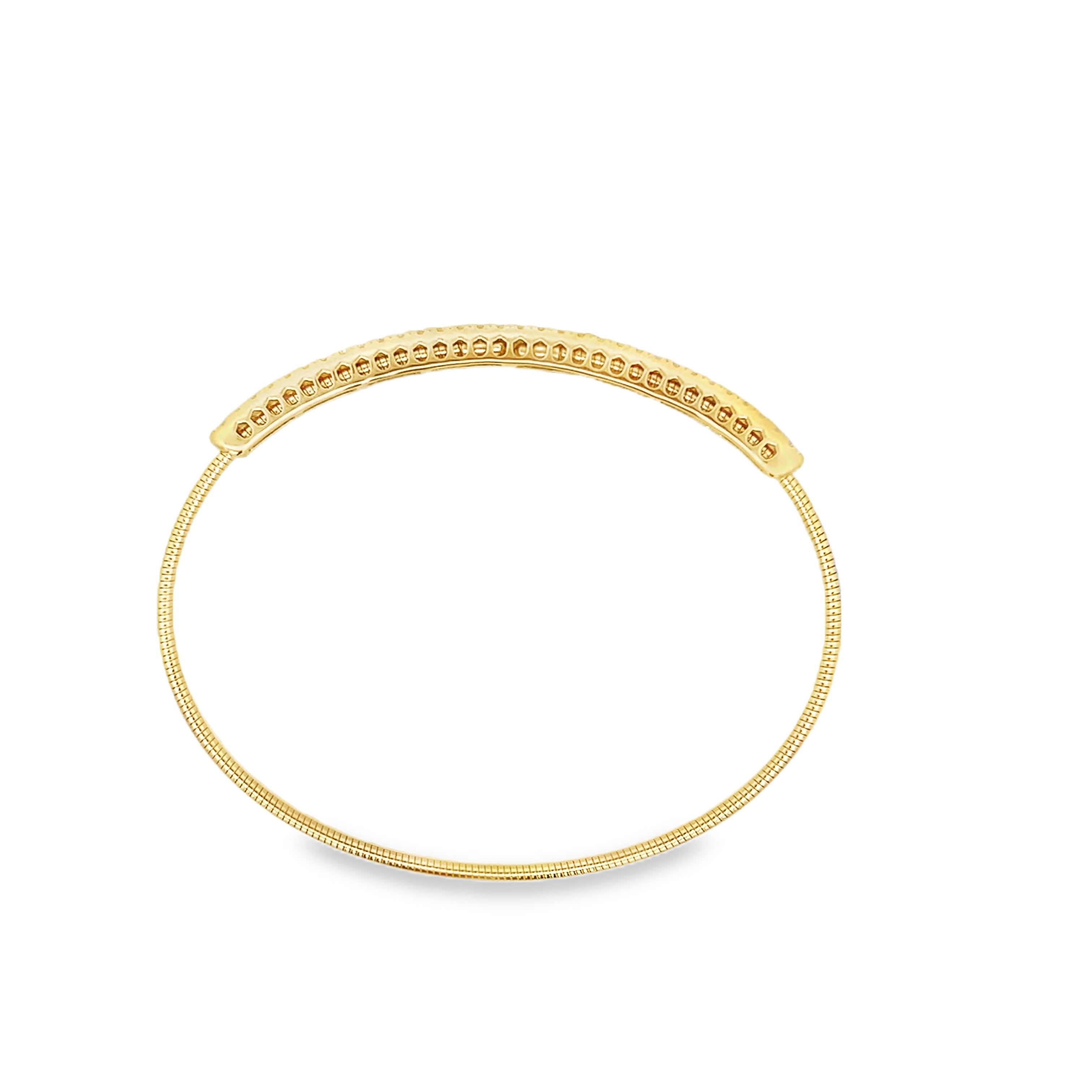 0.50 Ctw 14K Yellow Gold Diamond Bangle Bracelet 3.9Dwt