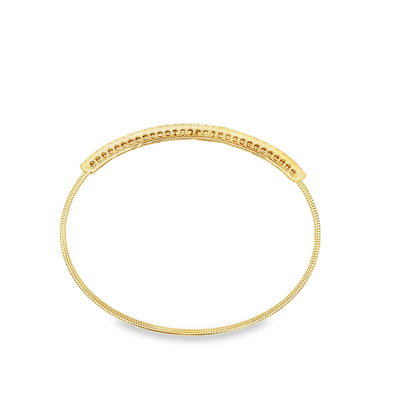 0.50 Ctw 14K Yellow Gold Diamond Bangle Bracelet 3.9Dwt