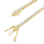 1.0Ct 10K Two Tone Gold Diamond Heart Tennis Bracelet 7In 5.8Dwt