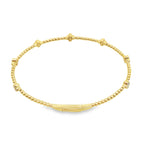 0.50Ct Rd 14K Yellow Gold Diamond Clover Bangle 3.1Dwt