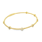 0.50Ct Rd 14K Yellow Gold Diamond Clover Bangle 3.1Dwt