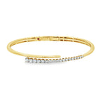 0.50Ct Rd 14K Yellow Gold Diamond Hinged Bangle 7.5Dwt