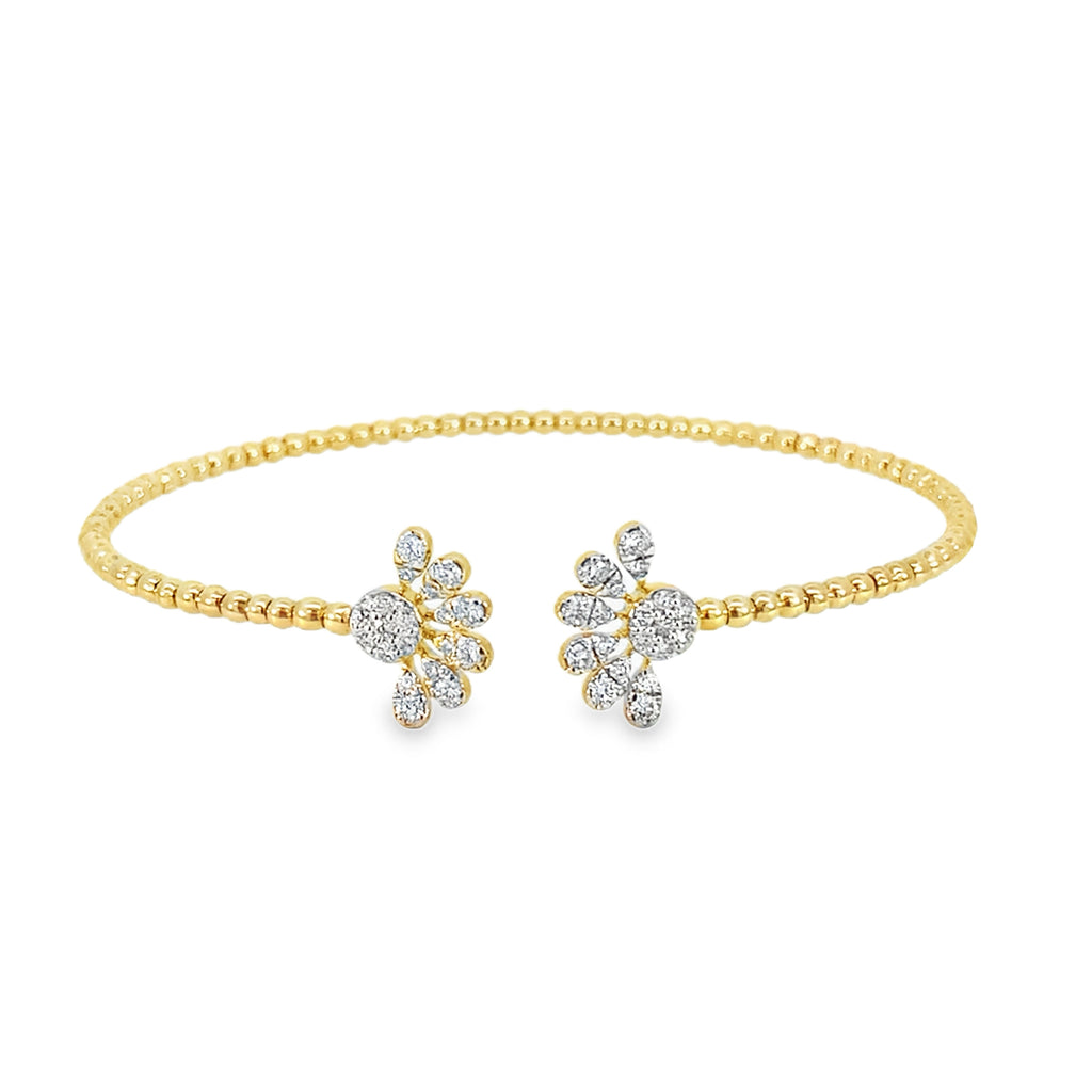 0.50Ct 18K Yellow Gold Diamond Open Bangle 3.3Dwt