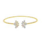 0.50Ct 18K Yellow Gold Diamond Open Bangle 3.3Dwt