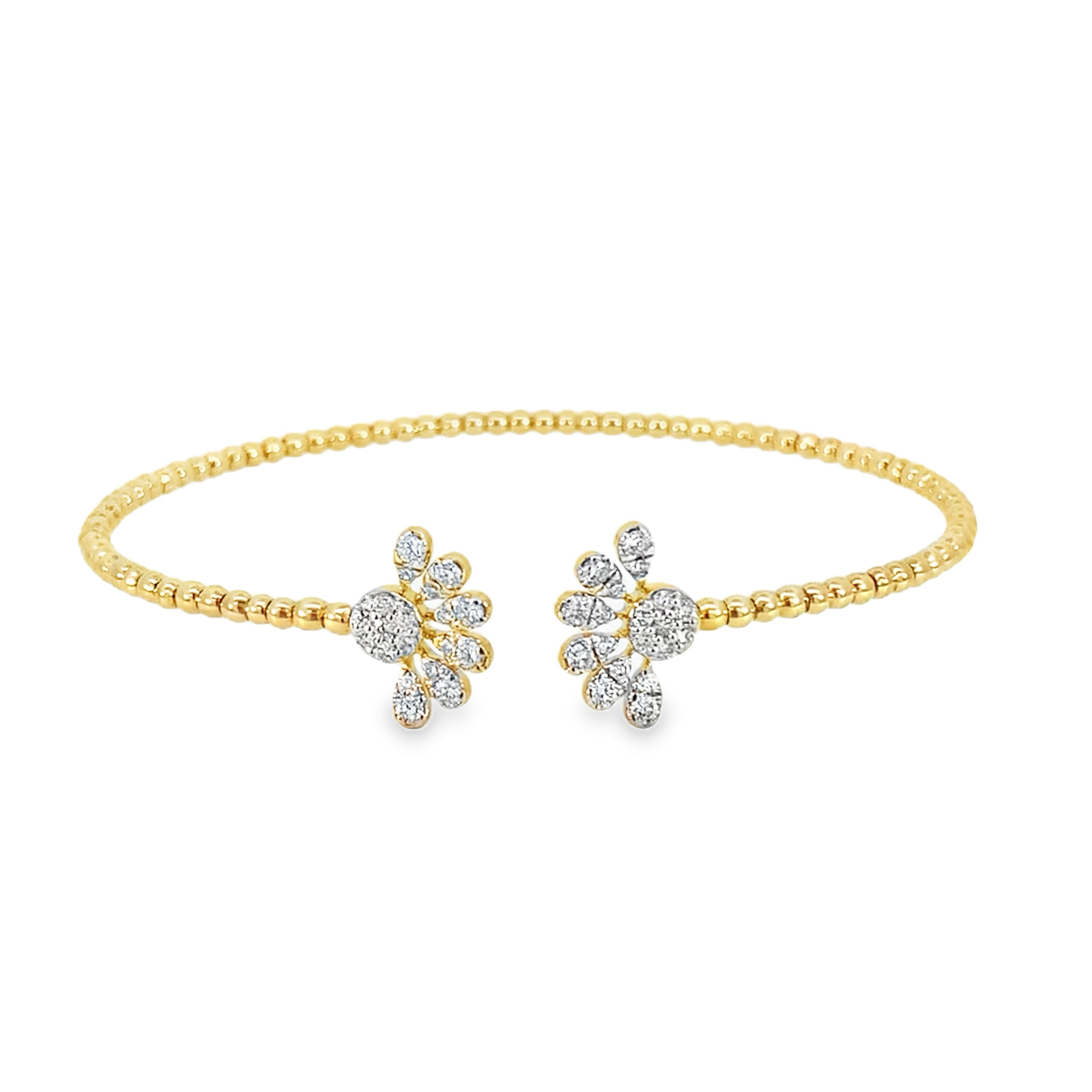 0.50Ct 18K Yellow Gold Diamond Open Bangle 3.3Dwt