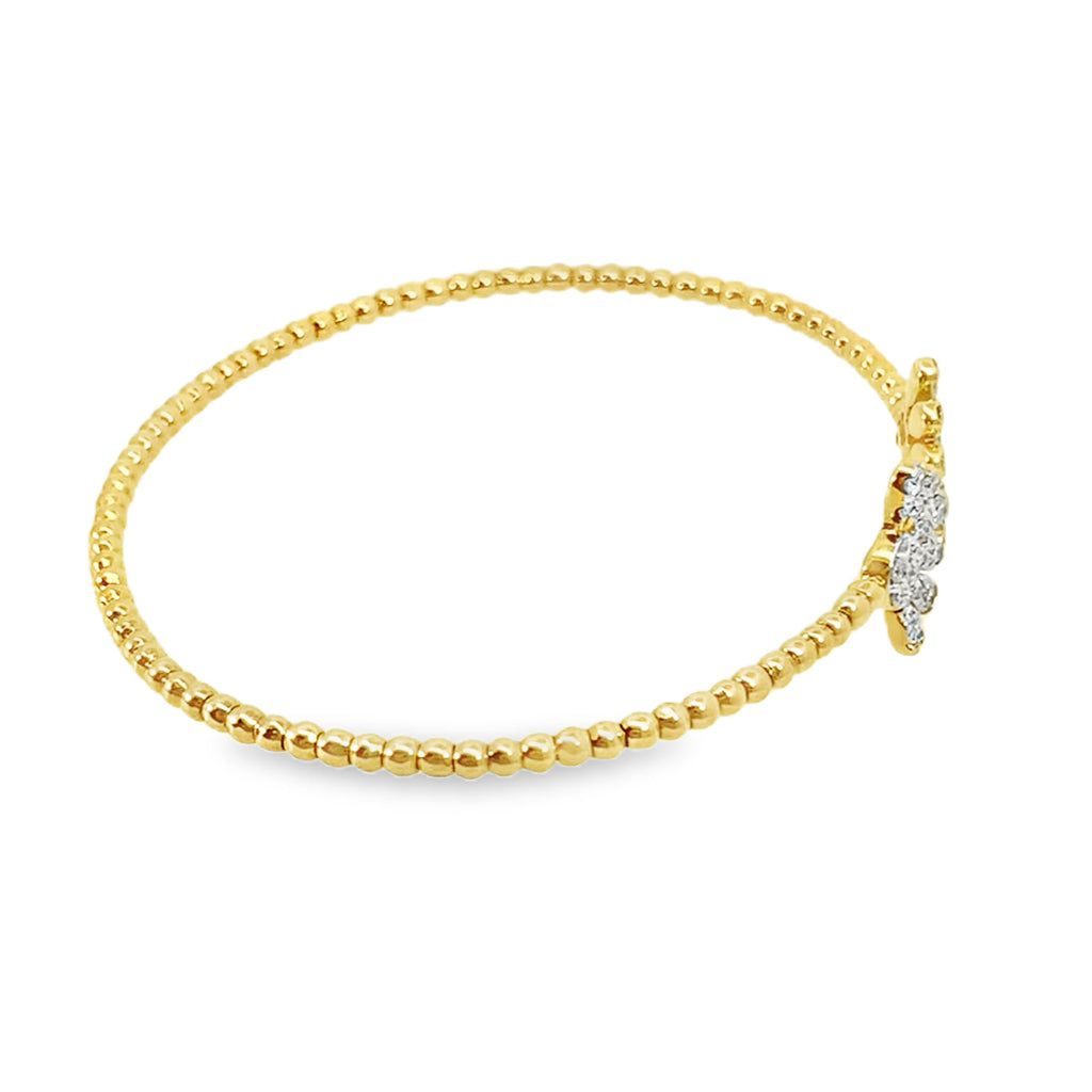 0.50Ct 18K Yellow Gold Diamond Open Bangle 3.3Dwt