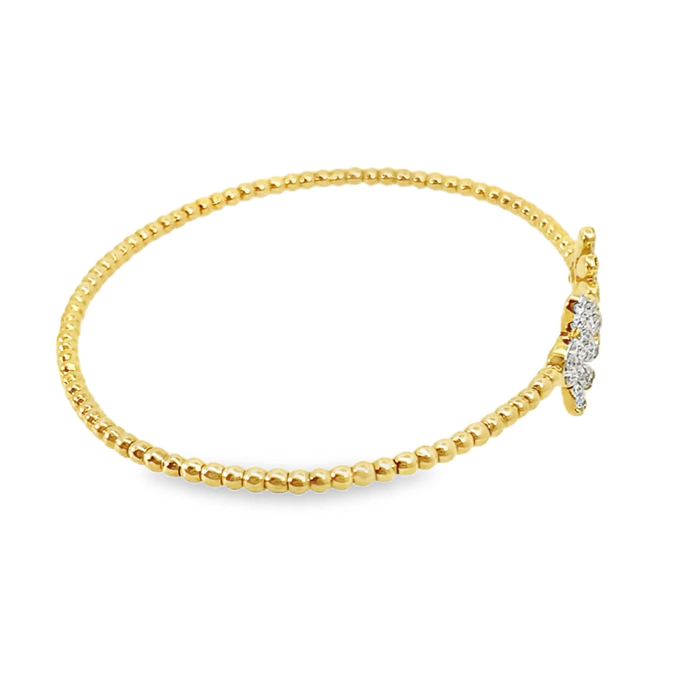 0.50Ct 18K Yellow Gold Diamond Open Bangle 3.3Dwt