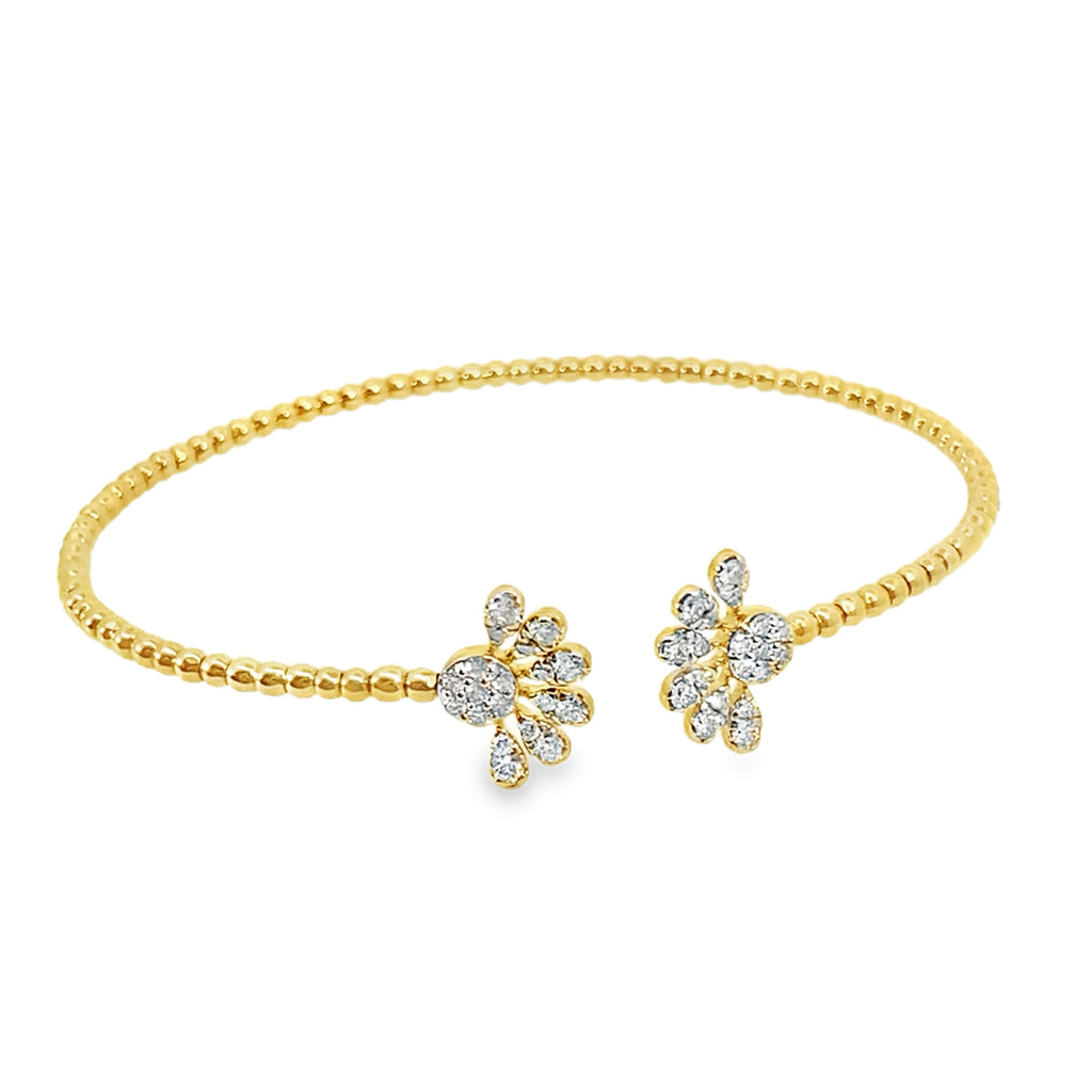 0.50Ct 18K Yellow Gold Diamond Open Bangle 3.3Dwt