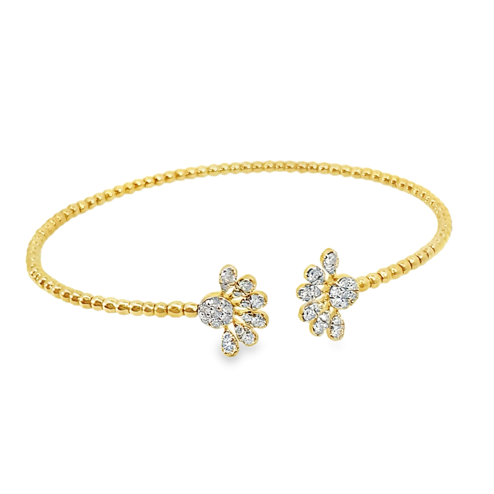 0.50Ct 18K Yellow Gold Diamond Open Bangle 3.3Dwt