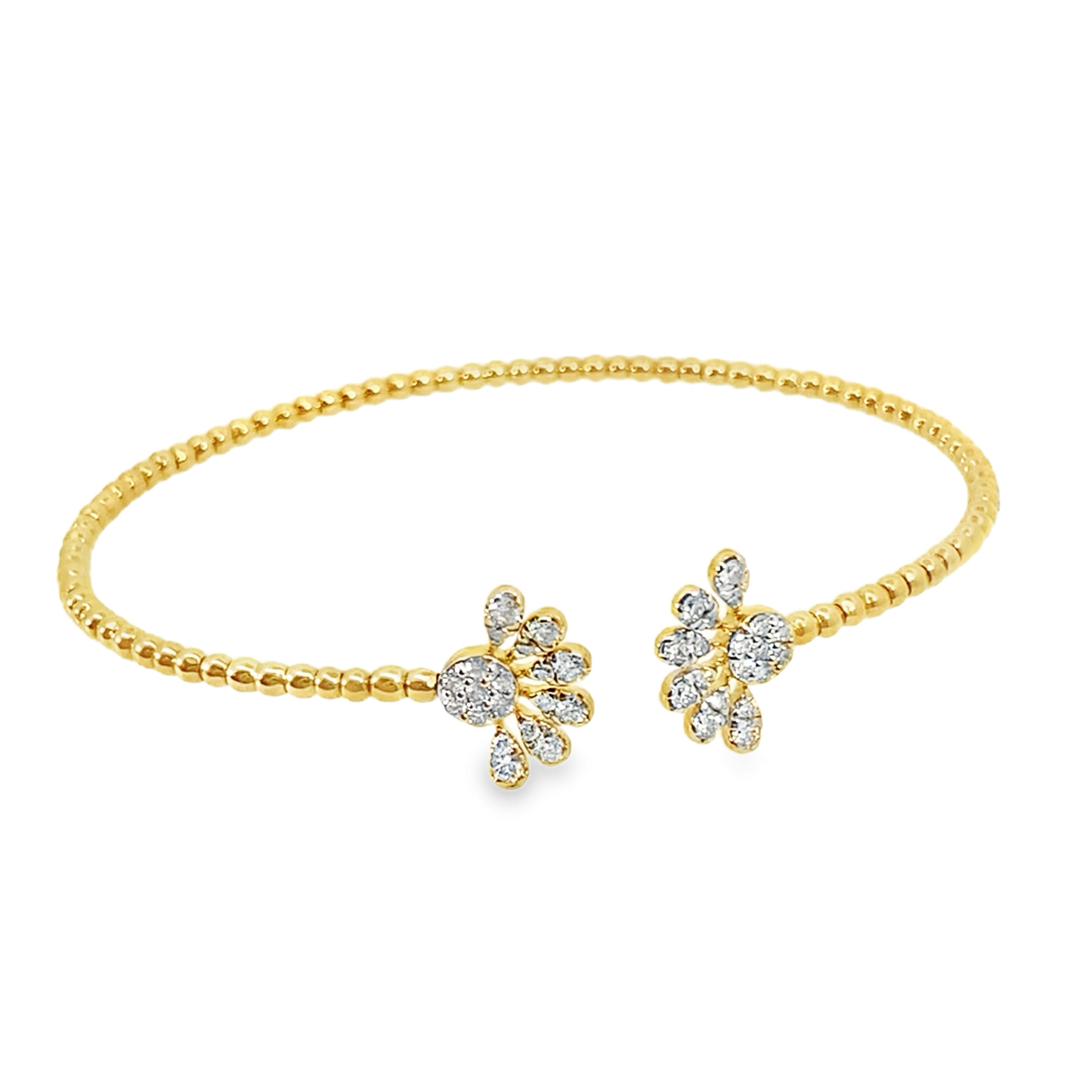 0.50Ct 18K Yellow Gold Diamond Open Bangle 3.3Dwt