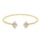 0.25Ct 18K Yellow Gold Rd Diamond Ladies Bangle 3.9Dwt