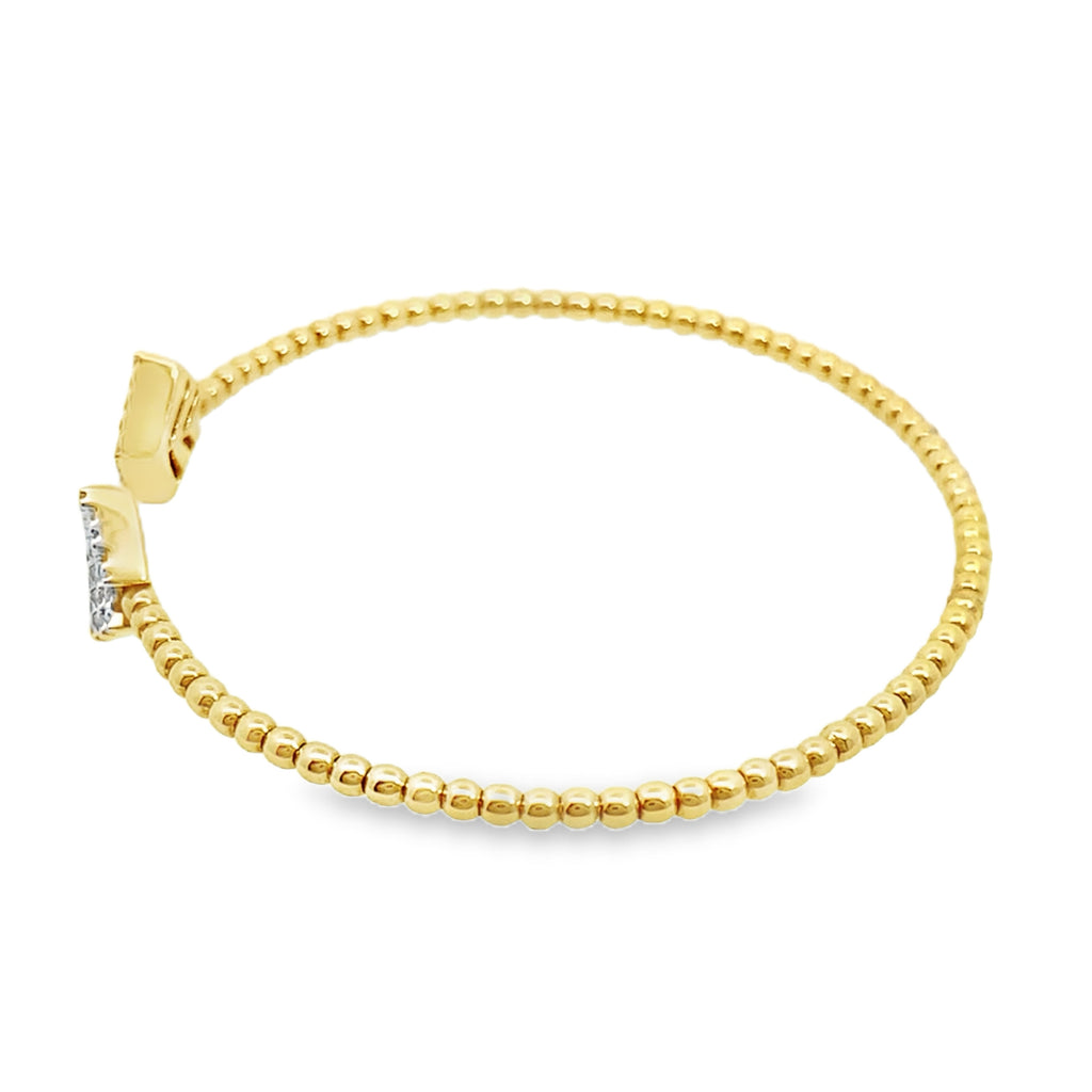 0.25Ct 18K Yellow Gold Rd Diamond Ladies Bangle 3.9Dwt