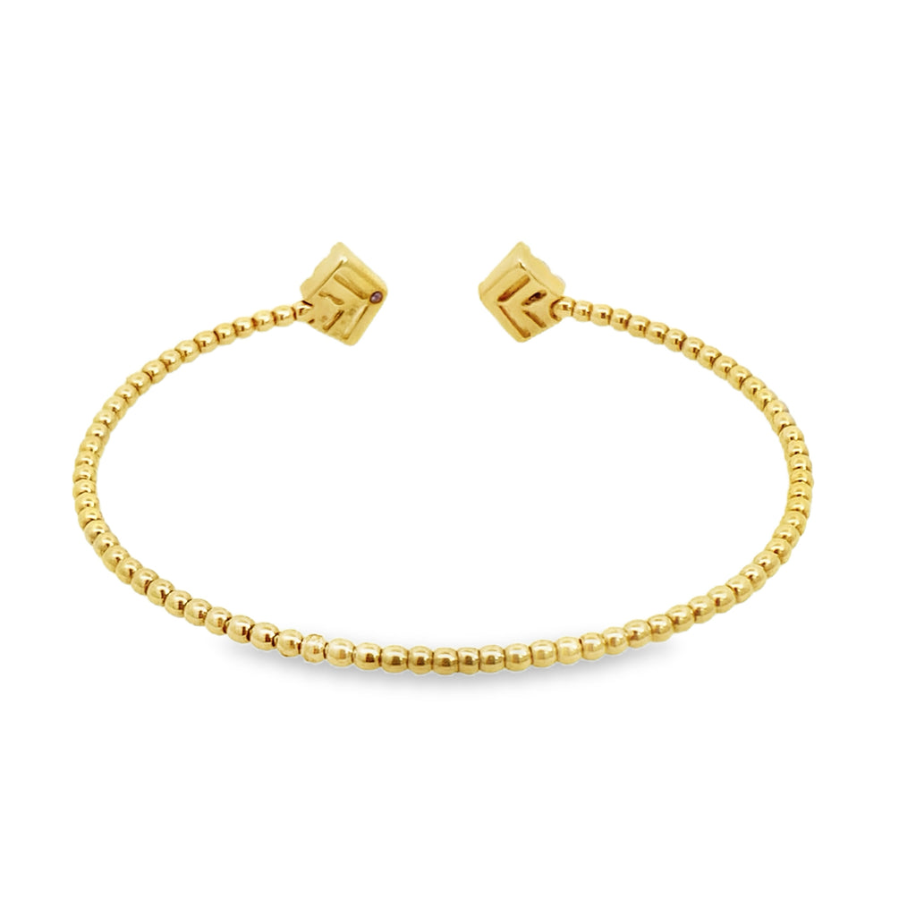 0.25Ct 18K Yellow Gold Rd Diamond Ladies Bangle 3.9Dwt