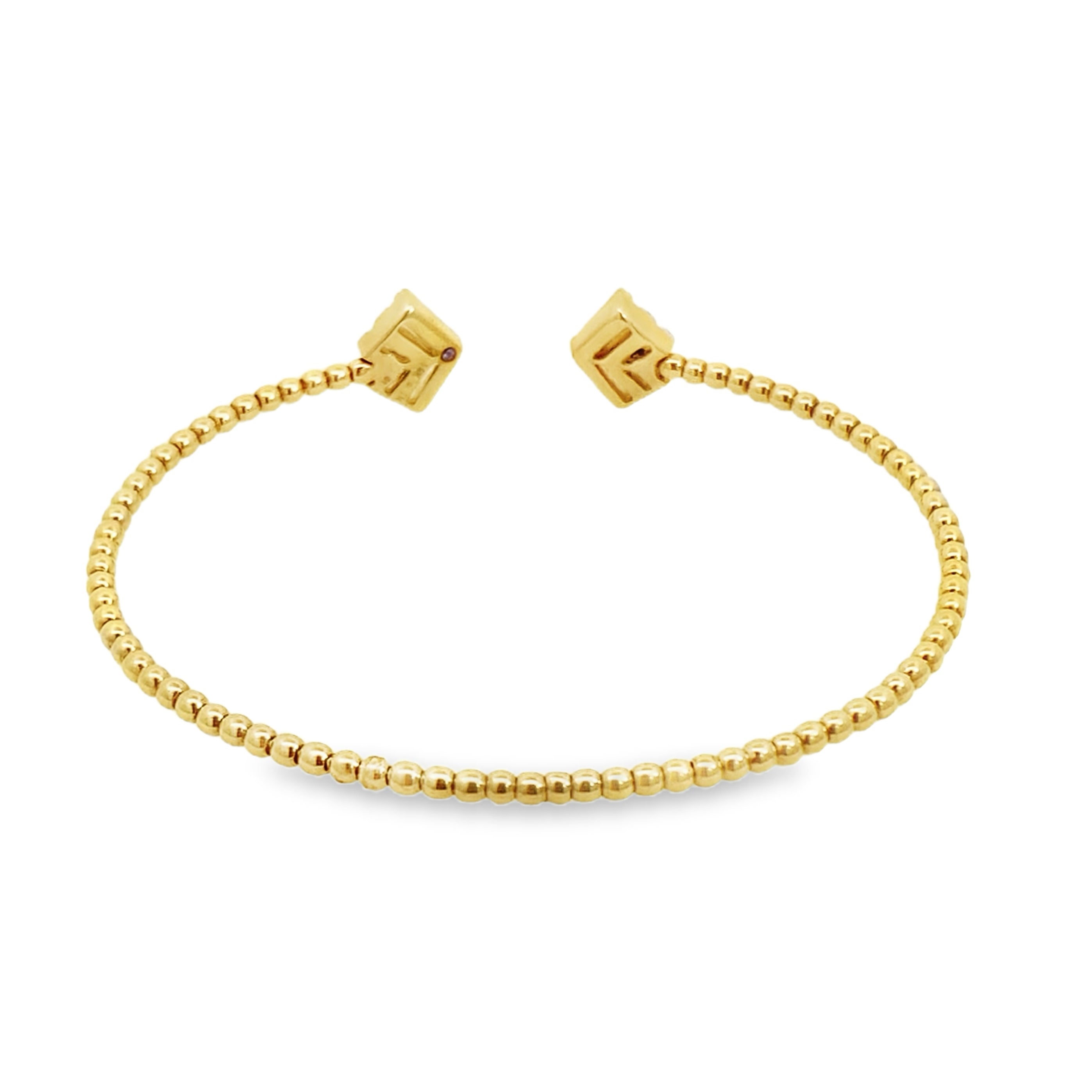 0.25Ct 18K Yellow Gold Rd Diamond Ladies Bangle 3.9Dwt