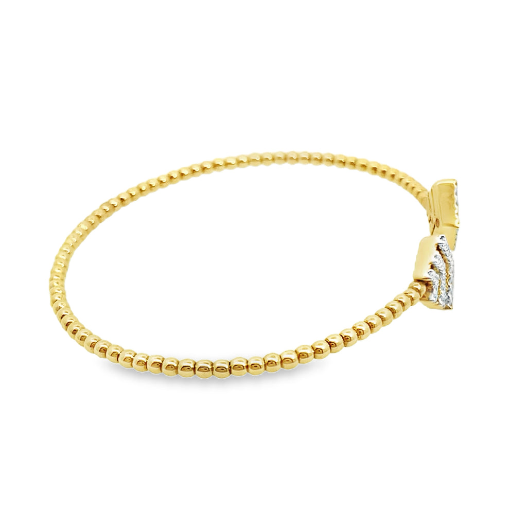 0.25Ct 18K Yellow Gold Rd Diamond Ladies Bangle 3.9Dwt